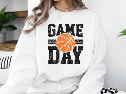 Game Day, Distressed Texture Basketball SVG