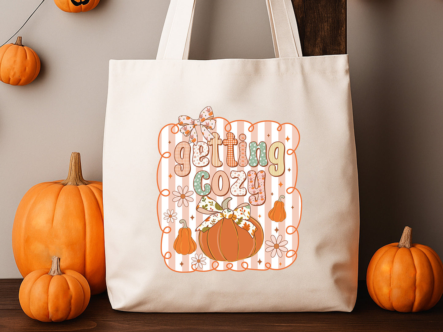 Getting Cozy, Coquette Bow Fall Sublimation PNG