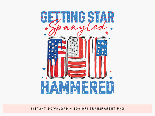 Getting Star Spangled Hammered, 4th of July PNG