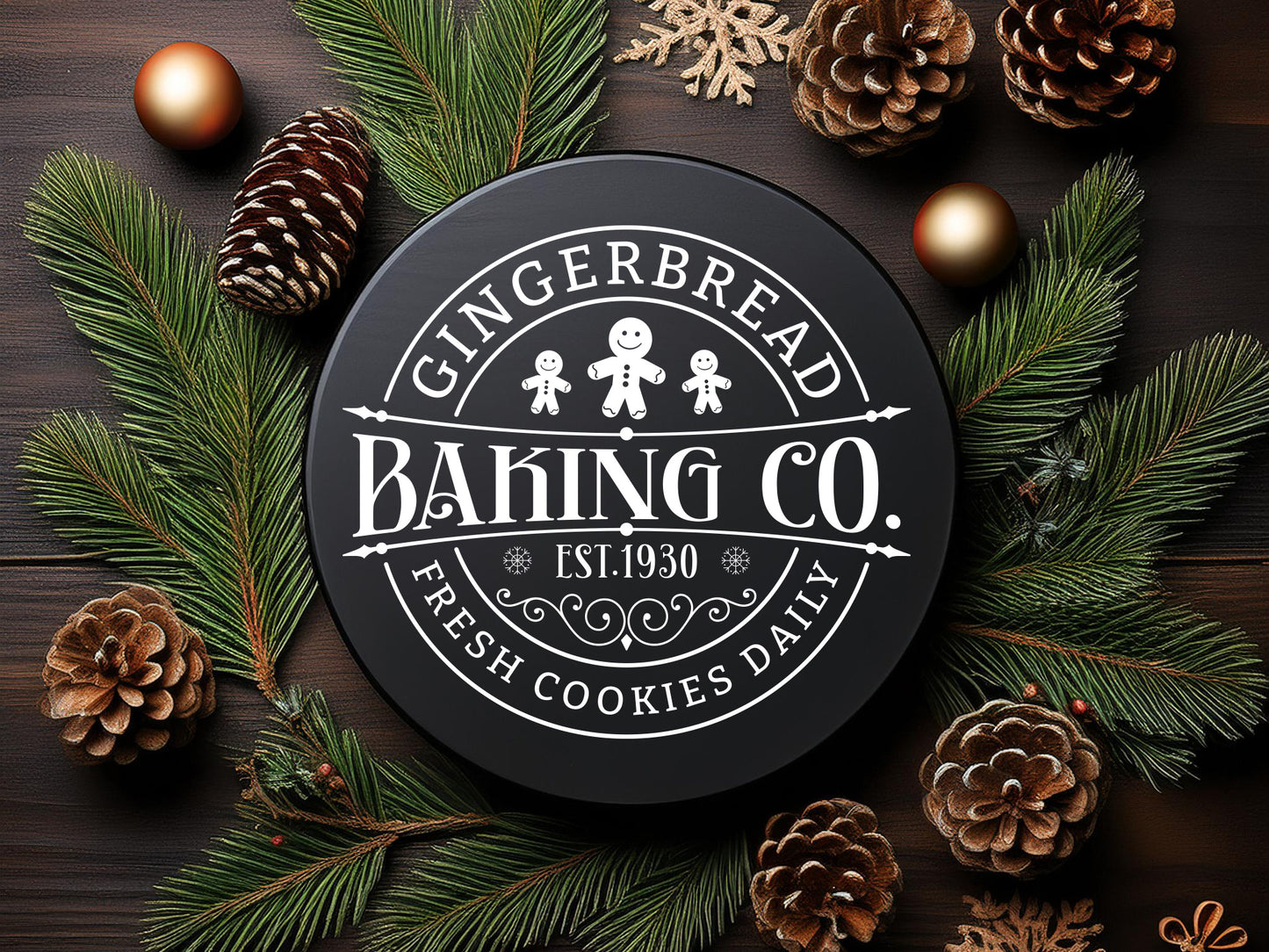 Gingerbread Baking Co - Christmas Farmhouse Sign SVG