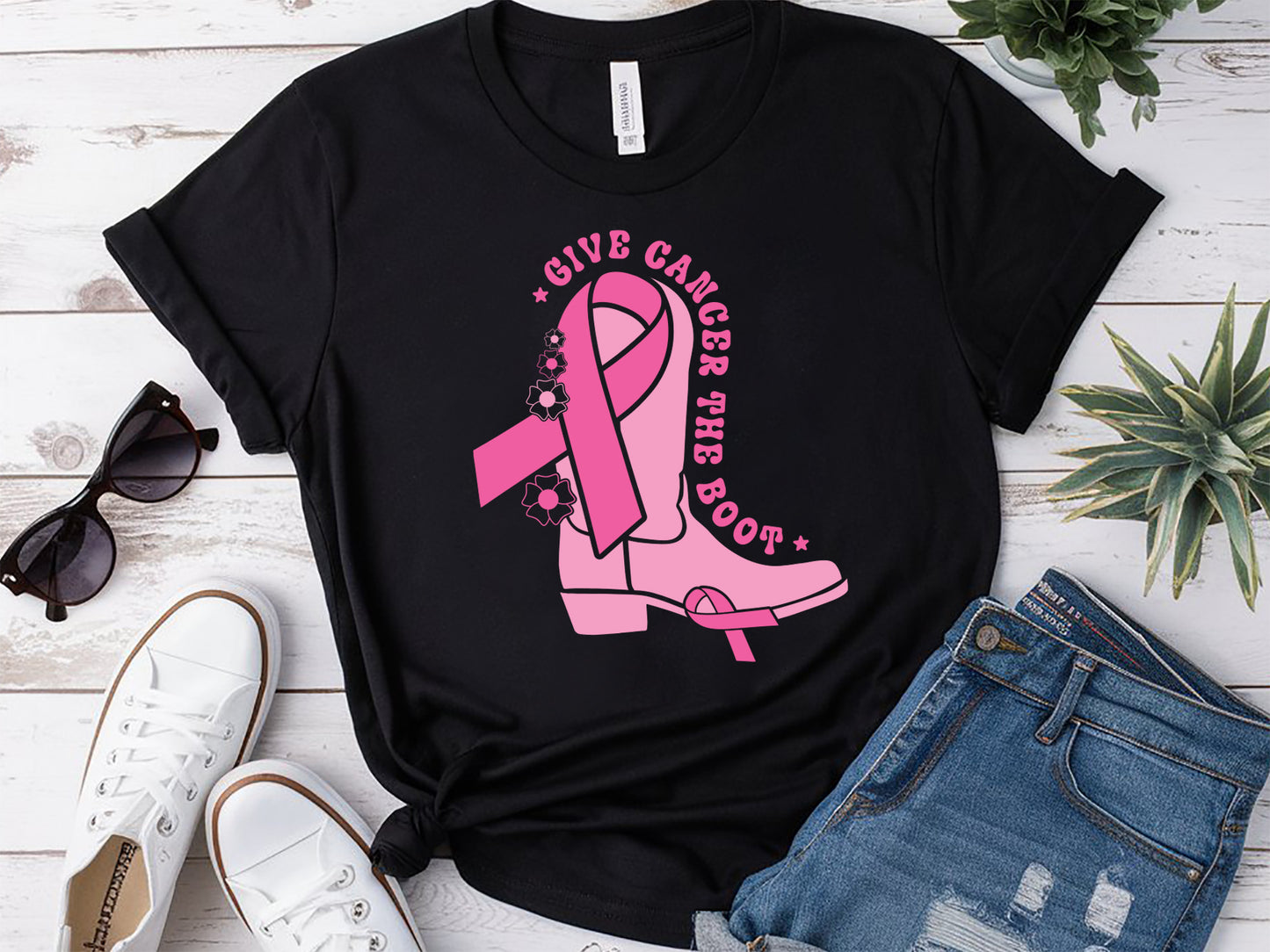 Give Cancer the Boot - Breast Cancer SVG