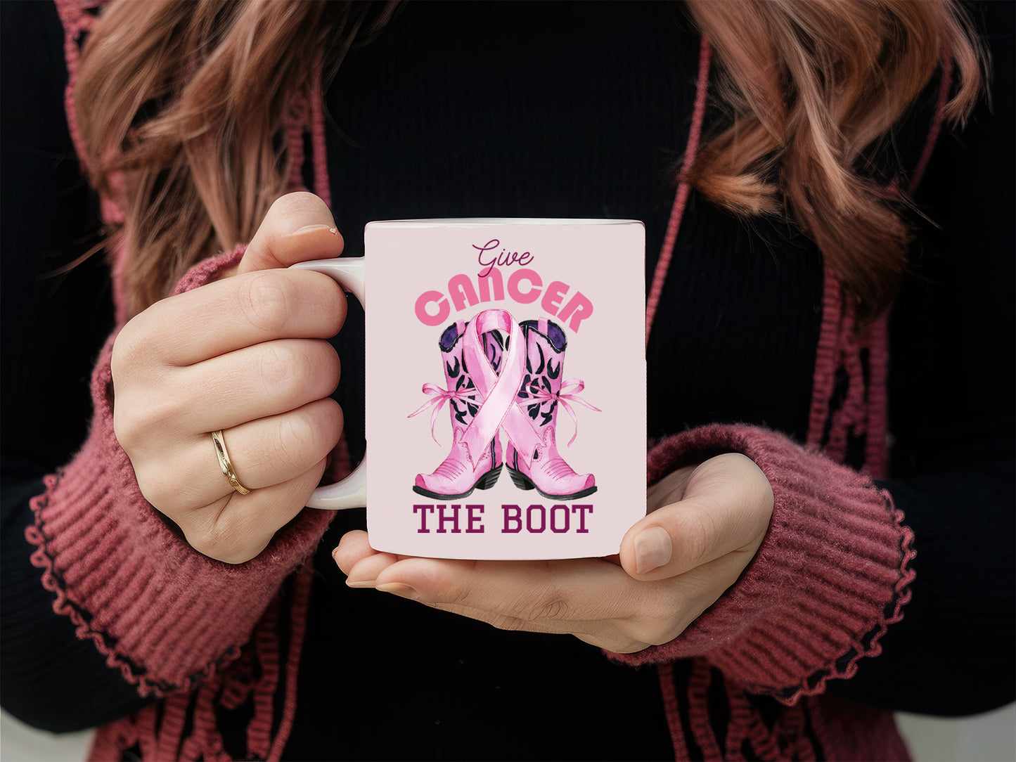 Give Cancer the Boot - Breast Cancer Sublimation Design