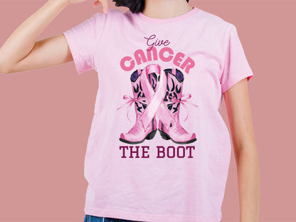 Give Cancer the Boot - Breast Cancer Sublimation Design