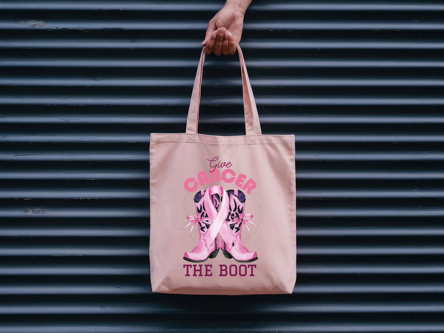 Give Cancer the Boot - Breast Cancer Sublimation Design