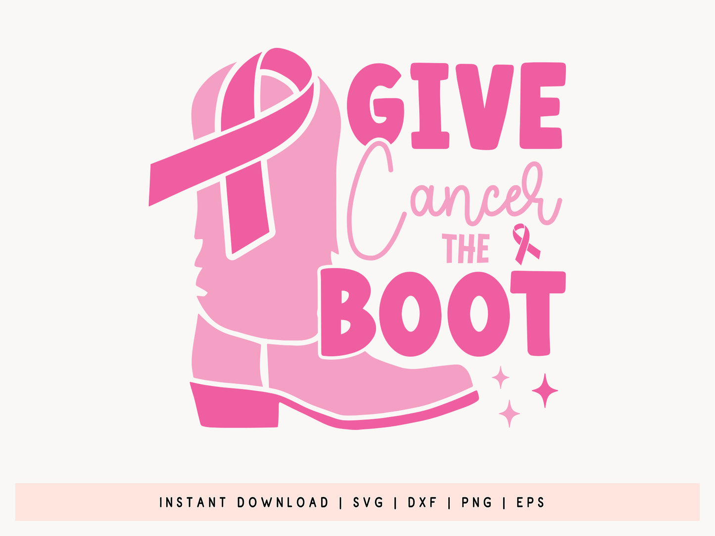 Give Cancer the Boot - Free Breast Cancer SVG