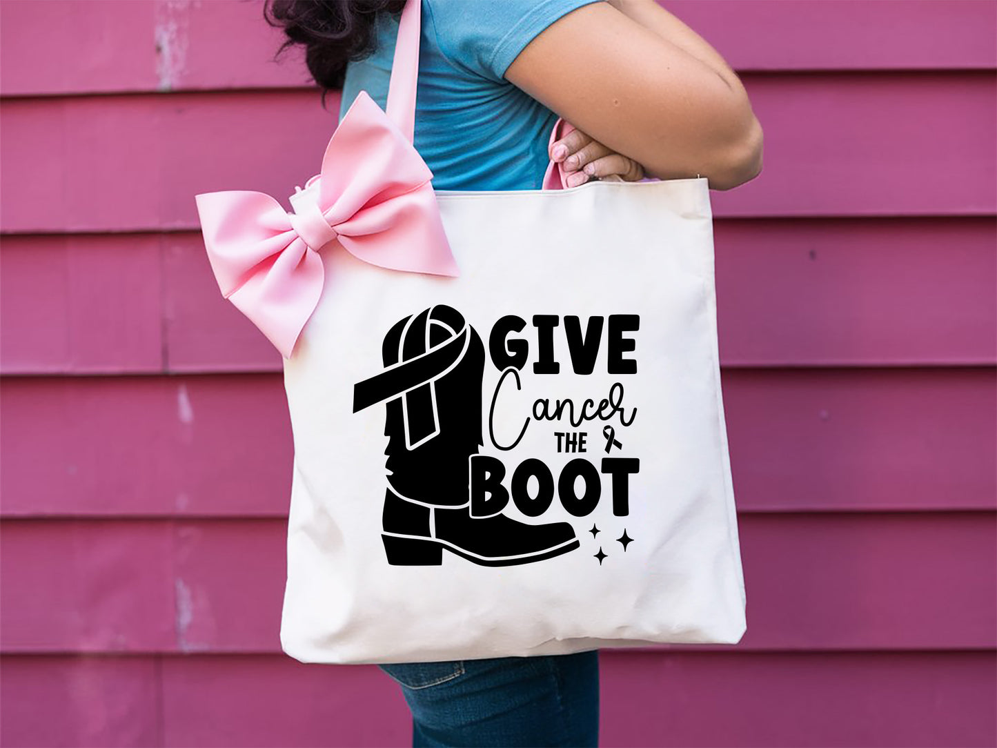 Give Cancer the Boot - Free Breast Cancer SVG