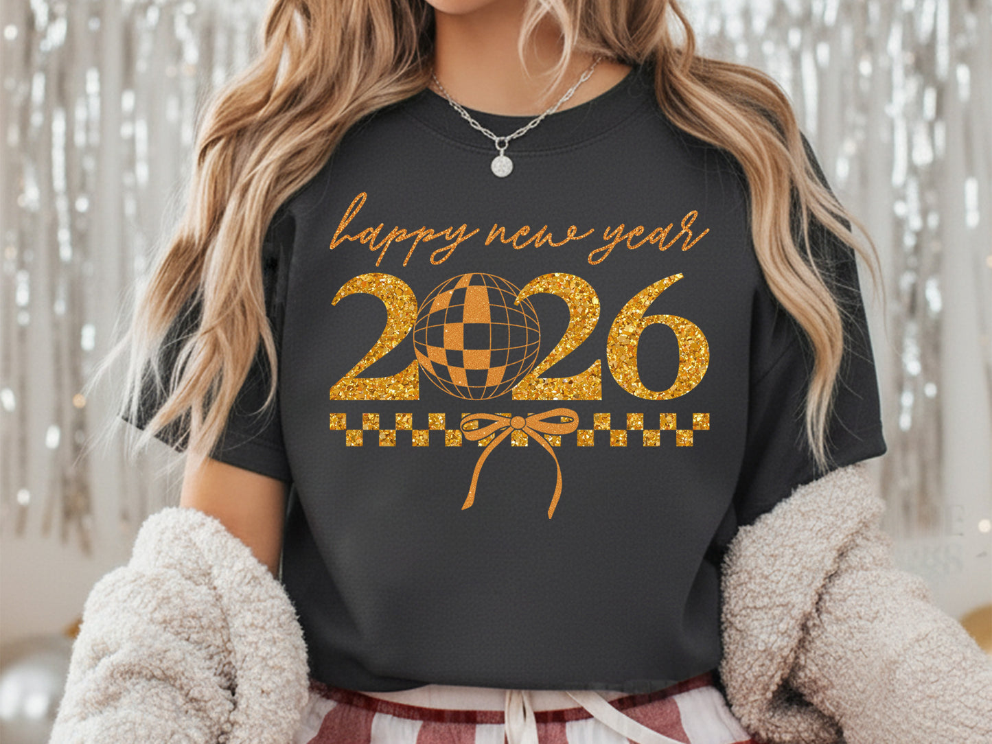 Glitter Coquette Happy New Year 2026 PNG