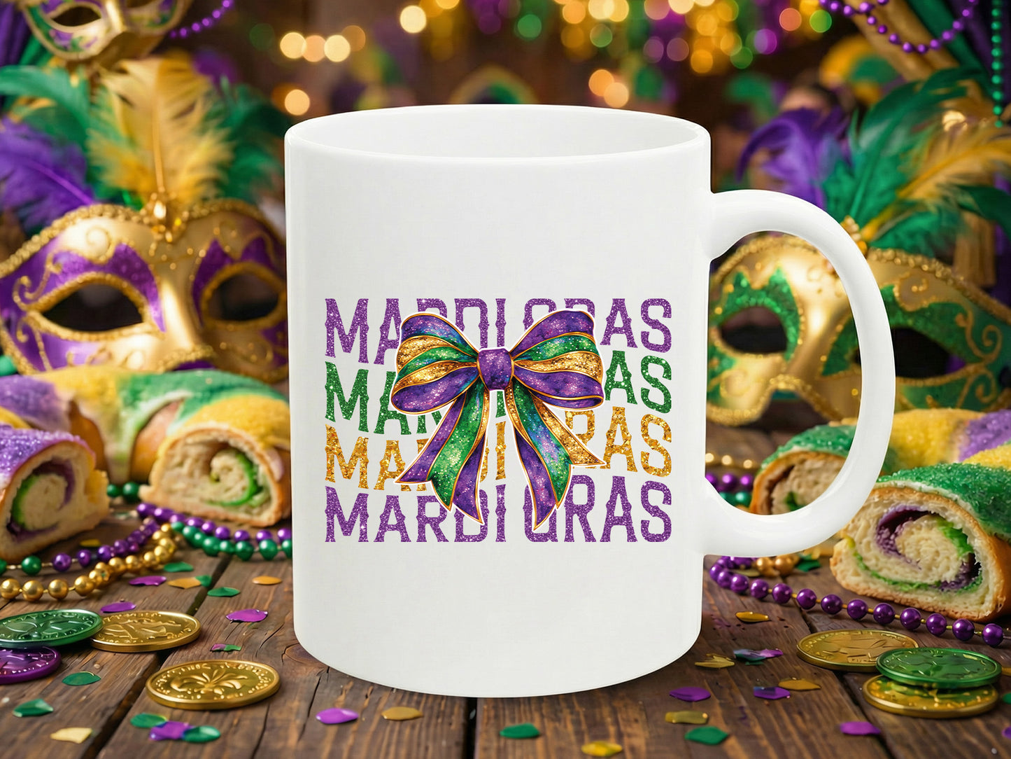 Glitter Coquette Mardi Gras Sublimation PNG