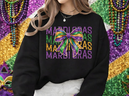 Glitter Coquette Mardi Gras Sublimation PNG