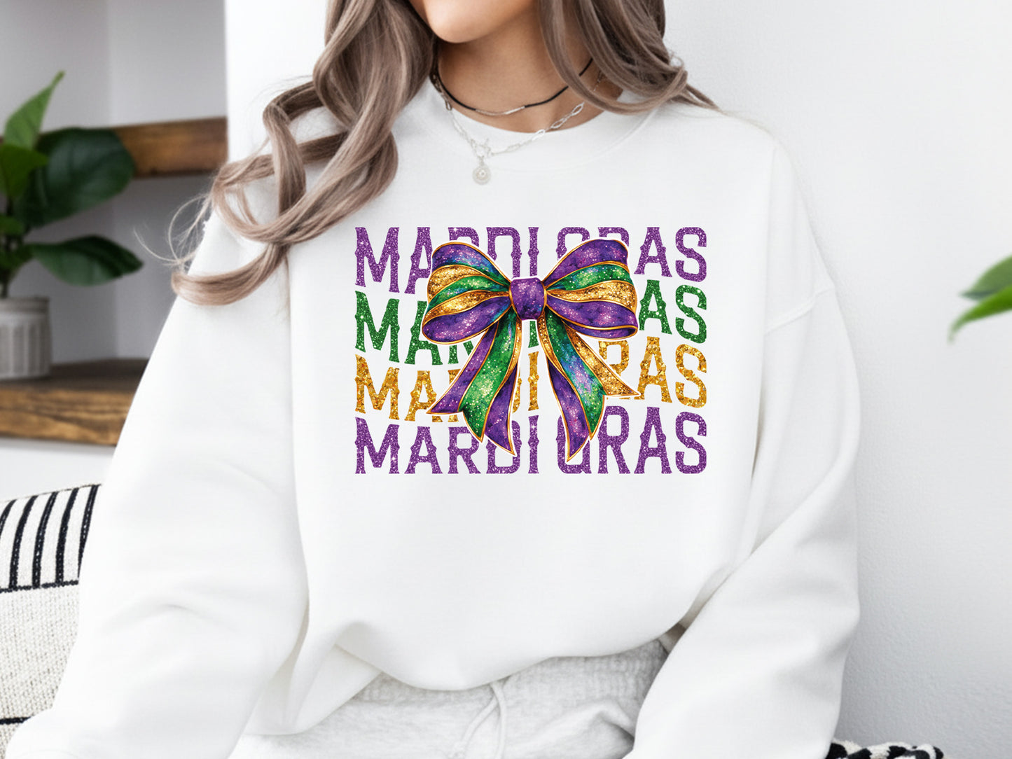 Glitter Coquette Mardi Gras Sublimation PNG