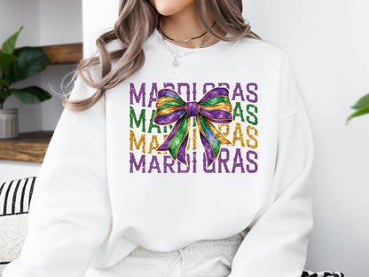 Glitter Coquette Mardi Gras Sublimation PNG