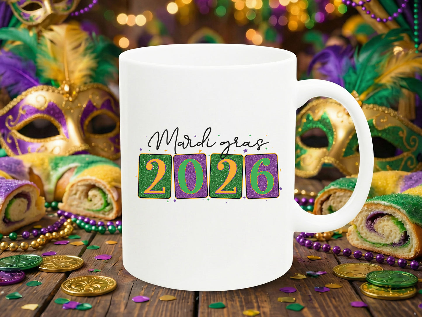 Glitter Mardi Gras 2026 Sublimation Design