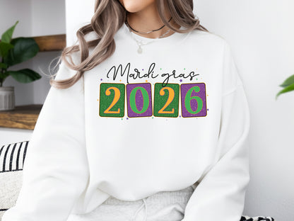Glitter Mardi Gras 2026 Sublimation Design