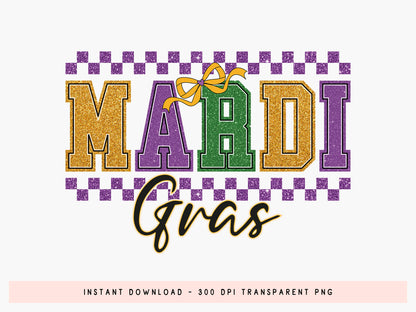 Glitter Mardi Gras Sublimation Print
