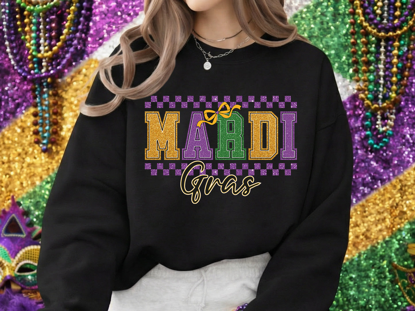 Glitter Mardi Gras Sublimation Print