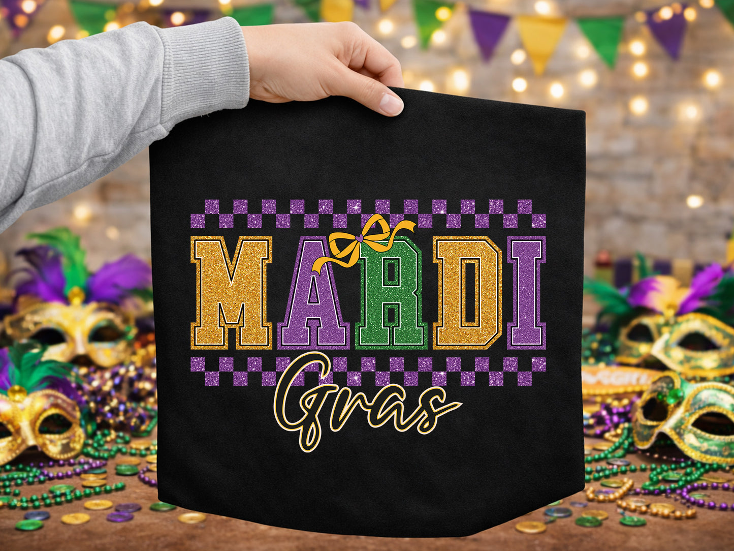 Glitter Mardi Gras Sublimation Print