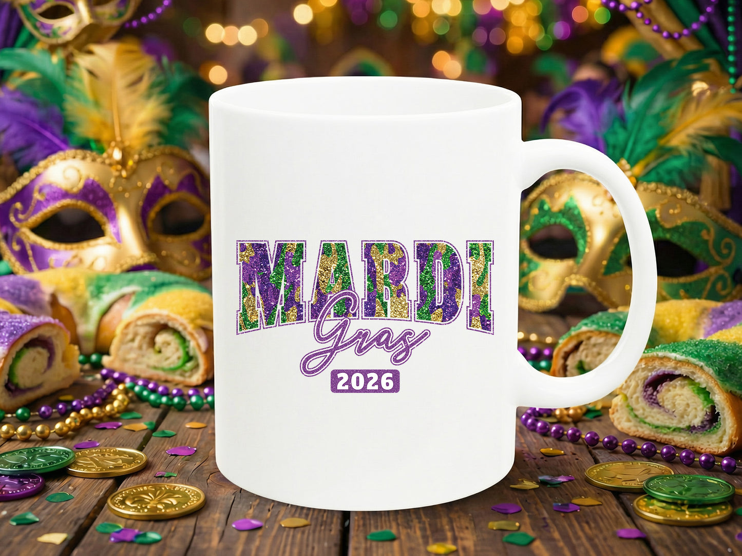 Glitter Preppy Mardi Gras 2026 Sublimation