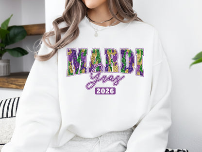 Glitter Preppy Mardi Gras 2026 Sublimation
