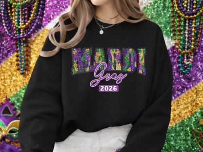 Glitter Preppy Mardi Gras 2026 Sublimation
