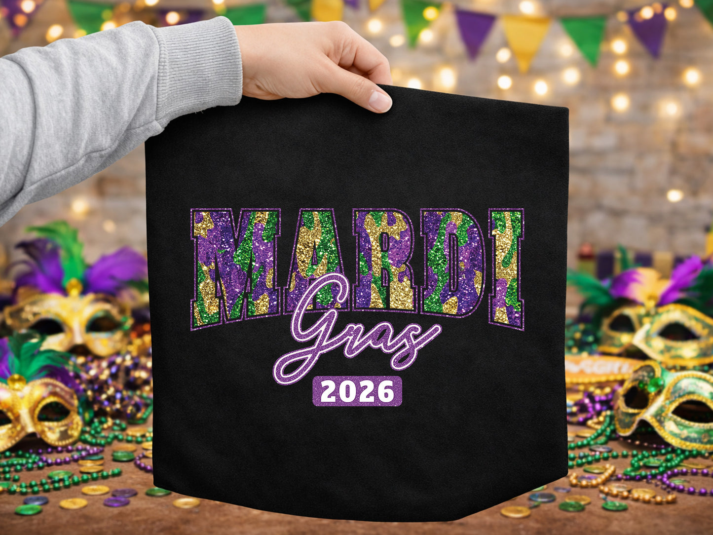 Glitter Preppy Mardi Gras 2026 Sublimation