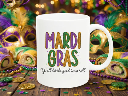 Glitter Preppy Mardi Gras Sublimation Design PNG
