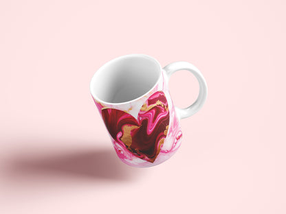 Glitter Valentine's Day Mug Wrap PNG Design