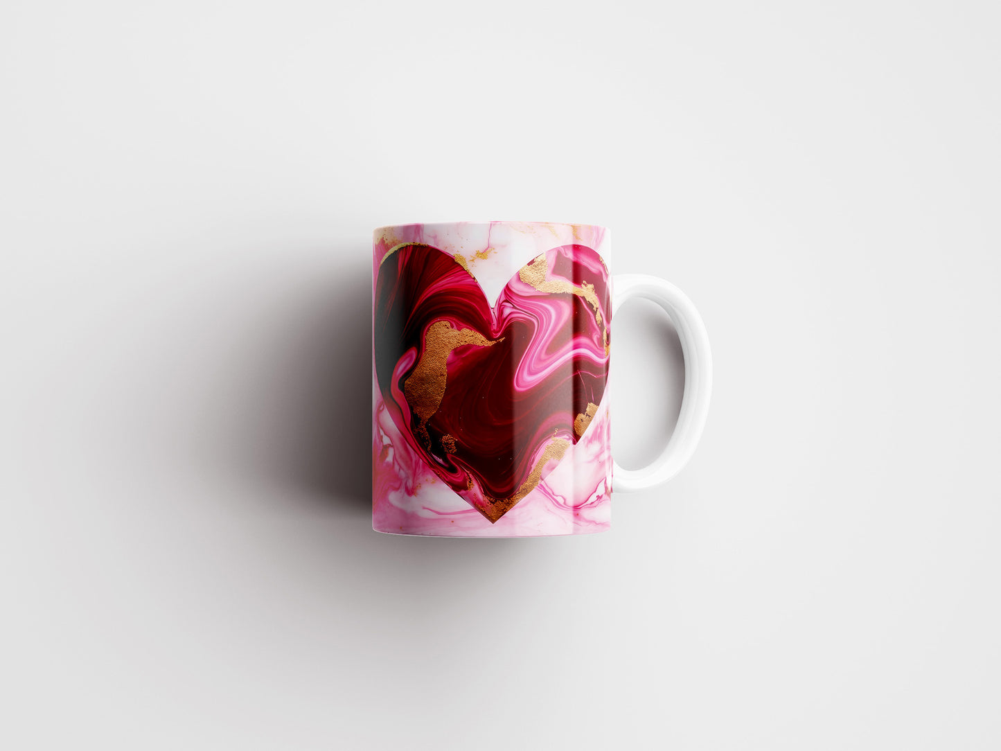 Glitter Valentine's Day Mug Wrap PNG Design