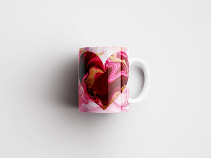 Glitter Valentine's Day Mug Wrap PNG Design