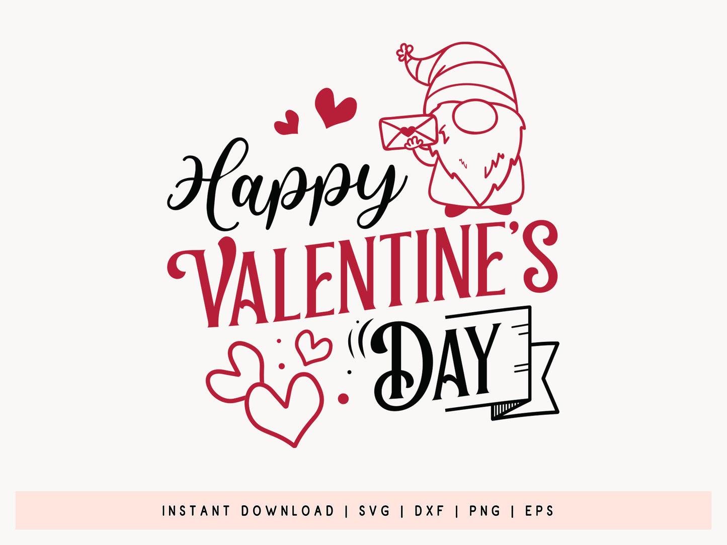 Gnome Happy Valentine's Day SVG Graphic