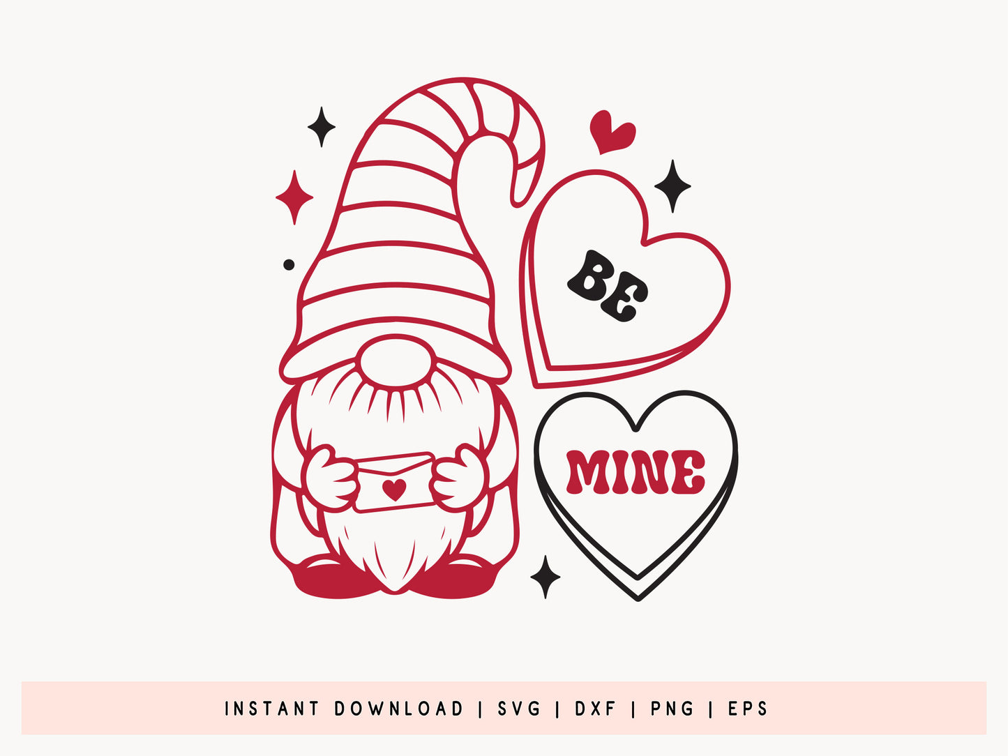 Gnome Valentine SVG Cut File - Be Mine