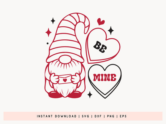 Gnome Valentine SVG Cut File - Be Mine