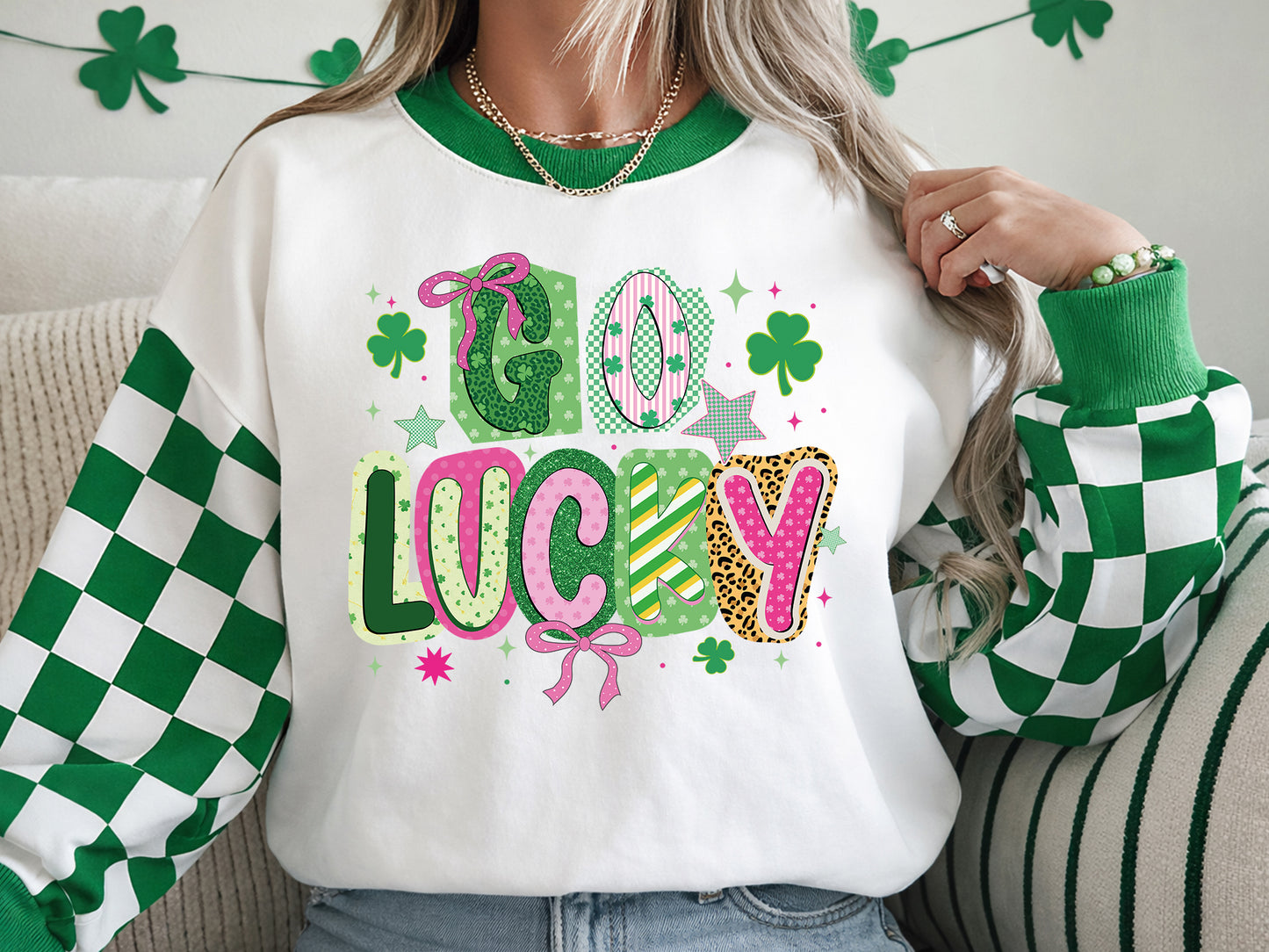 Go Lucky, Preppy St Patrick's Sublimation Design