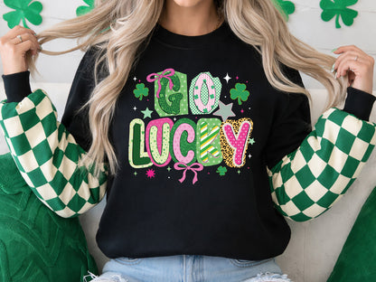 Go Lucky, Preppy St Patrick's Sublimation Design
