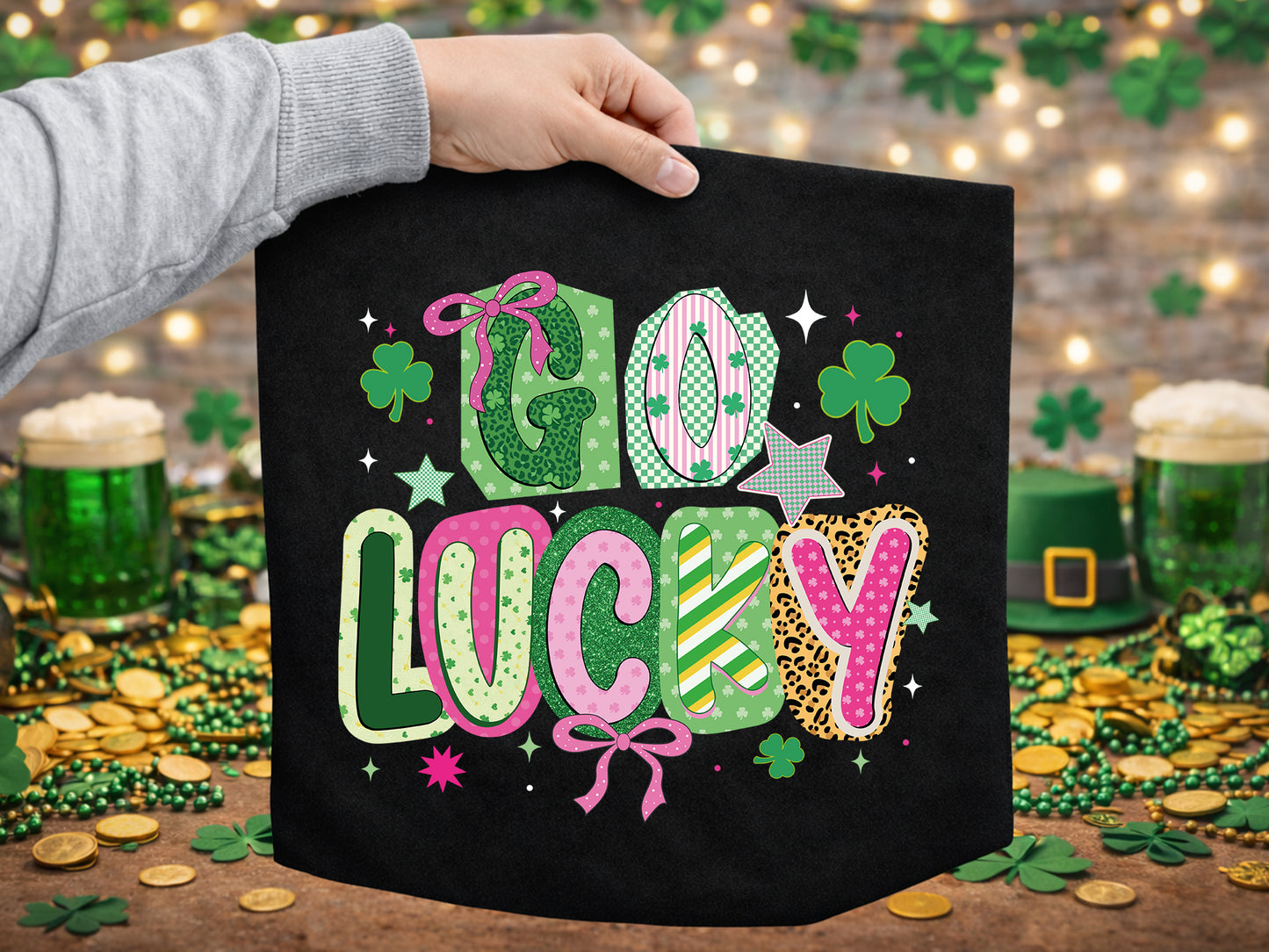 Go Lucky, Preppy St Patrick's Sublimation Design
