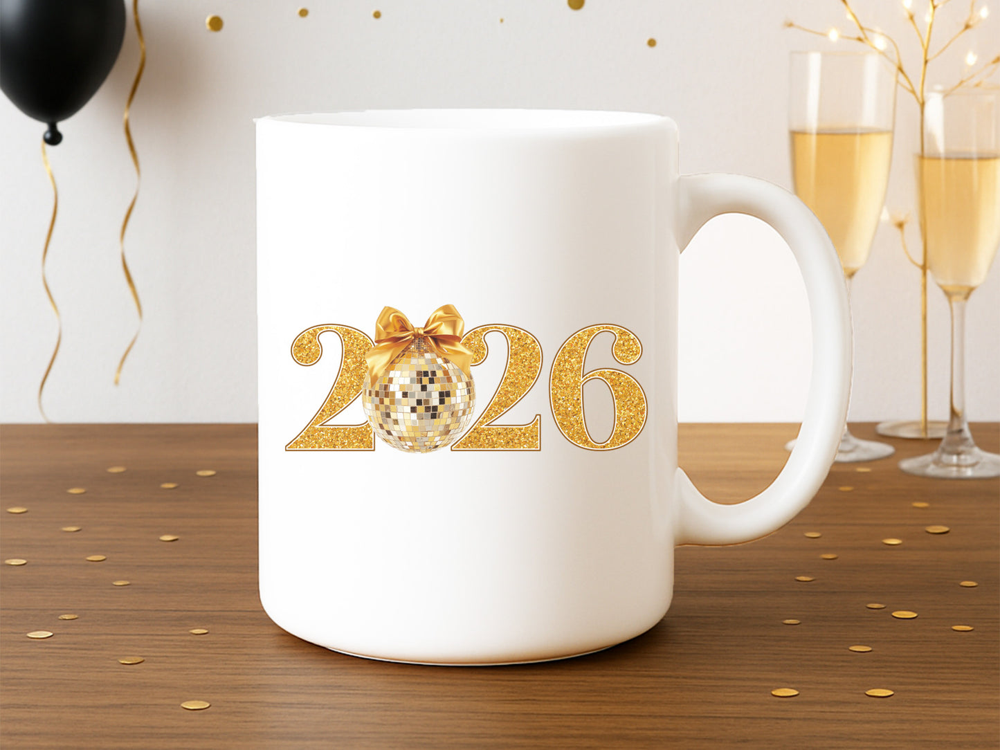 Gold Glitter Coquette 2026 New Year Sublimation