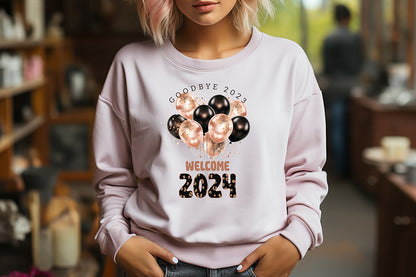 Goodbye 2023 Welcome 2024 PNG - New Year's Eve Shirts