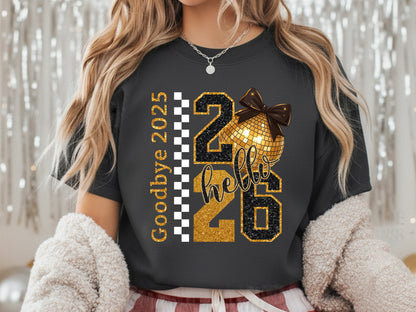 Goodbye 2025 Hello 2026 Coquette Sublimation