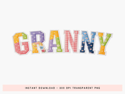 Granny Floral Patchwork PNG Sublimation