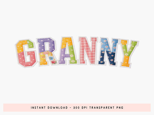 Granny Floral Patchwork PNG Sublimation