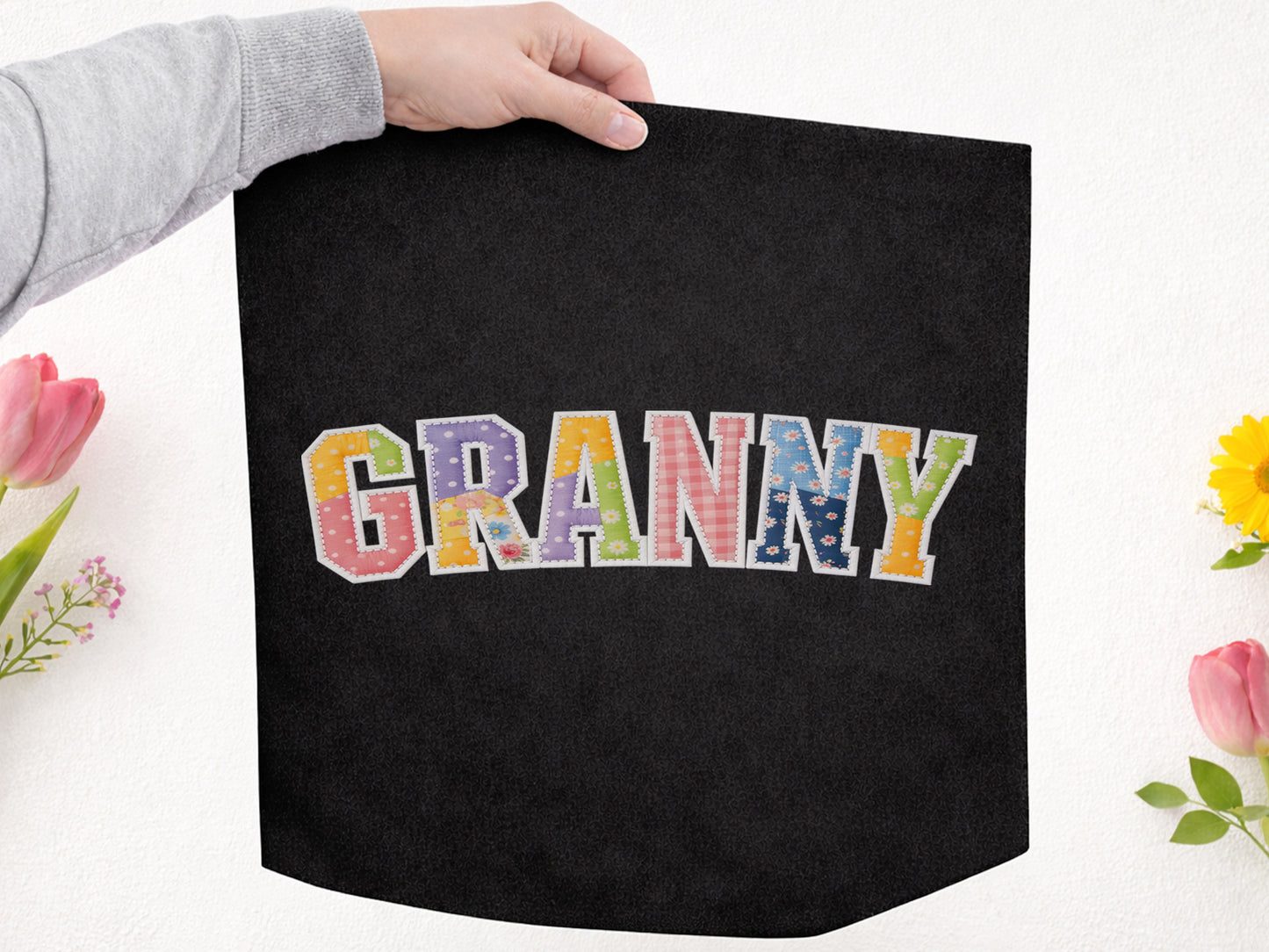Granny Floral Patchwork PNG Sublimation