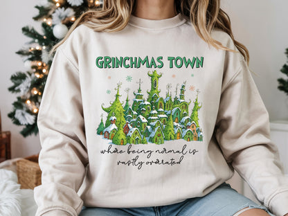 Grinchmas Town, Christmas Sublimation Print