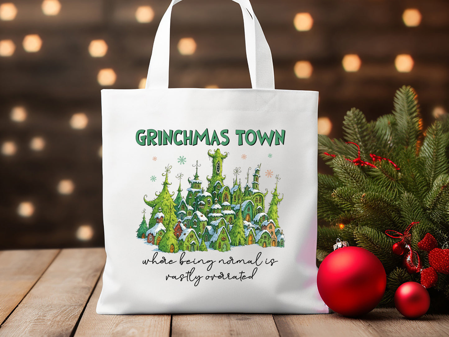 Grinchmas Town, Christmas Sublimation Print