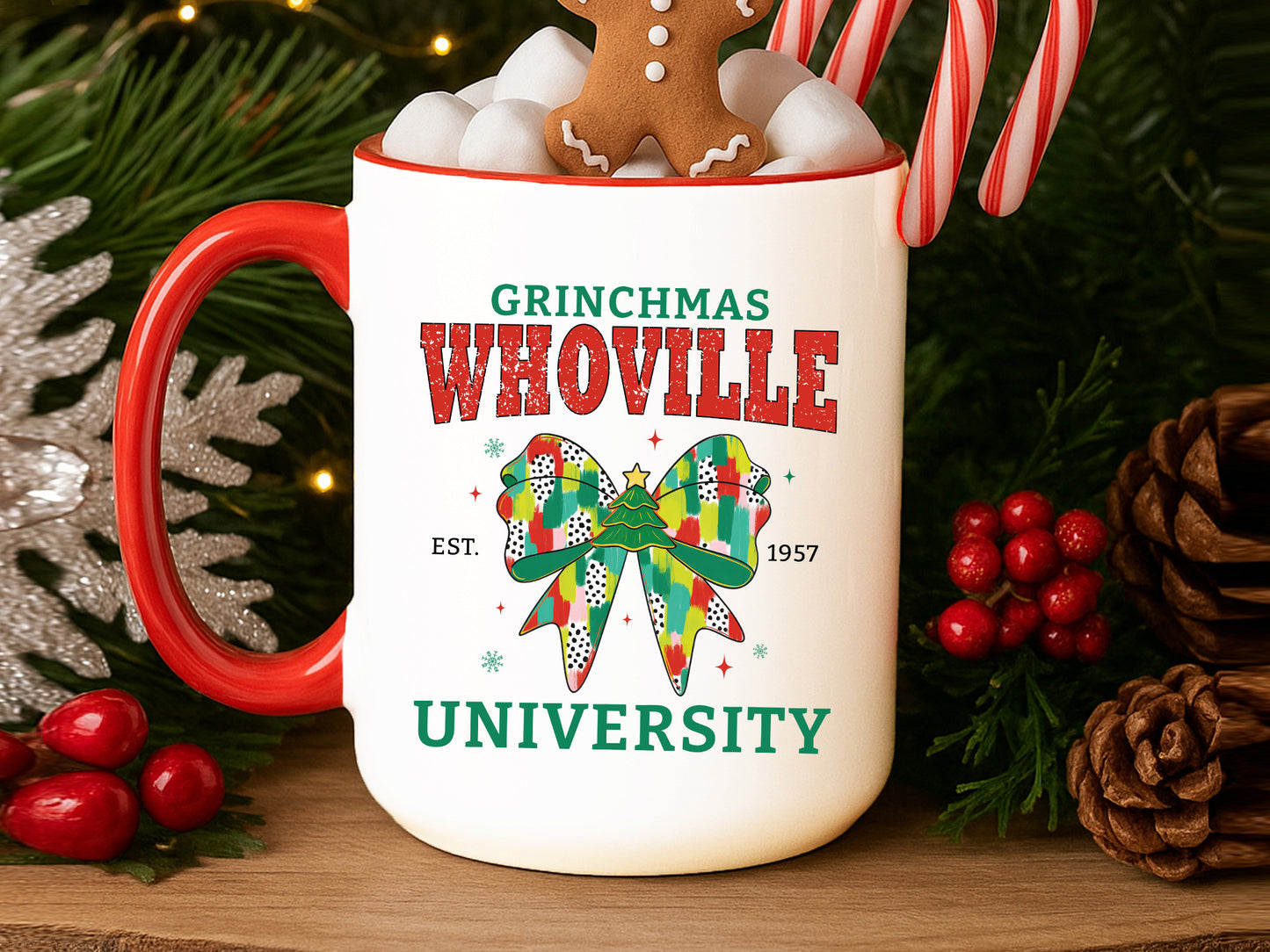 Grinchmas Whoville University, Coquette Christmas Sublimation
