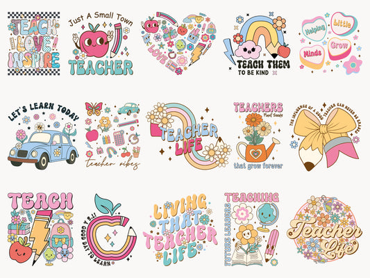 Groovy Teacher Sublimation Designs Bundle