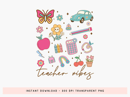 Groovy Teacher Vibes Sublimation Print
