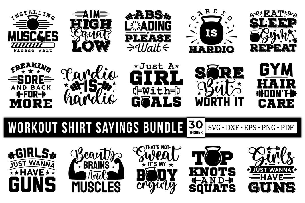 Workout SVG | Fitness, Gym, Sayings, Exercise – Craft Lab SVG