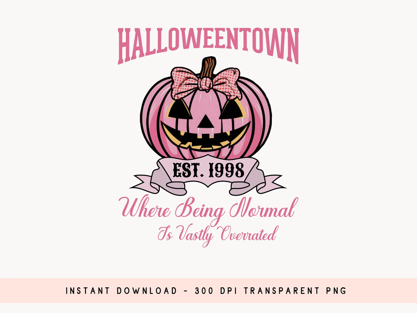 Halloweentown - Pink Halloween Sublimation Art