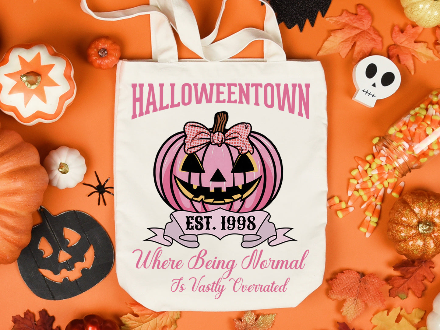 Halloweentown - Pink Halloween Sublimation Art