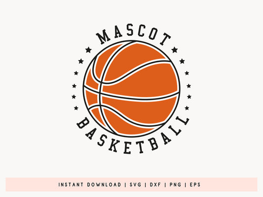 Hand Drawn Mascot Basketball SVG