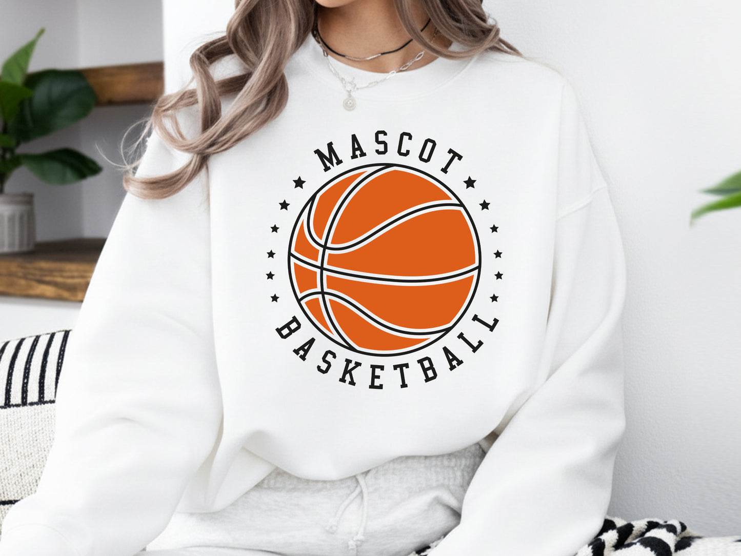 Hand Drawn Mascot Basketball SVG